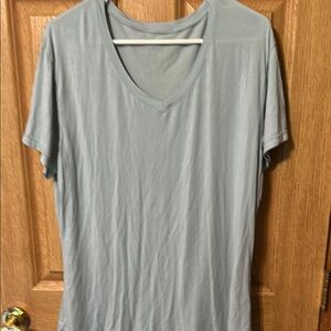 Women's Light Gray V-Neck Top